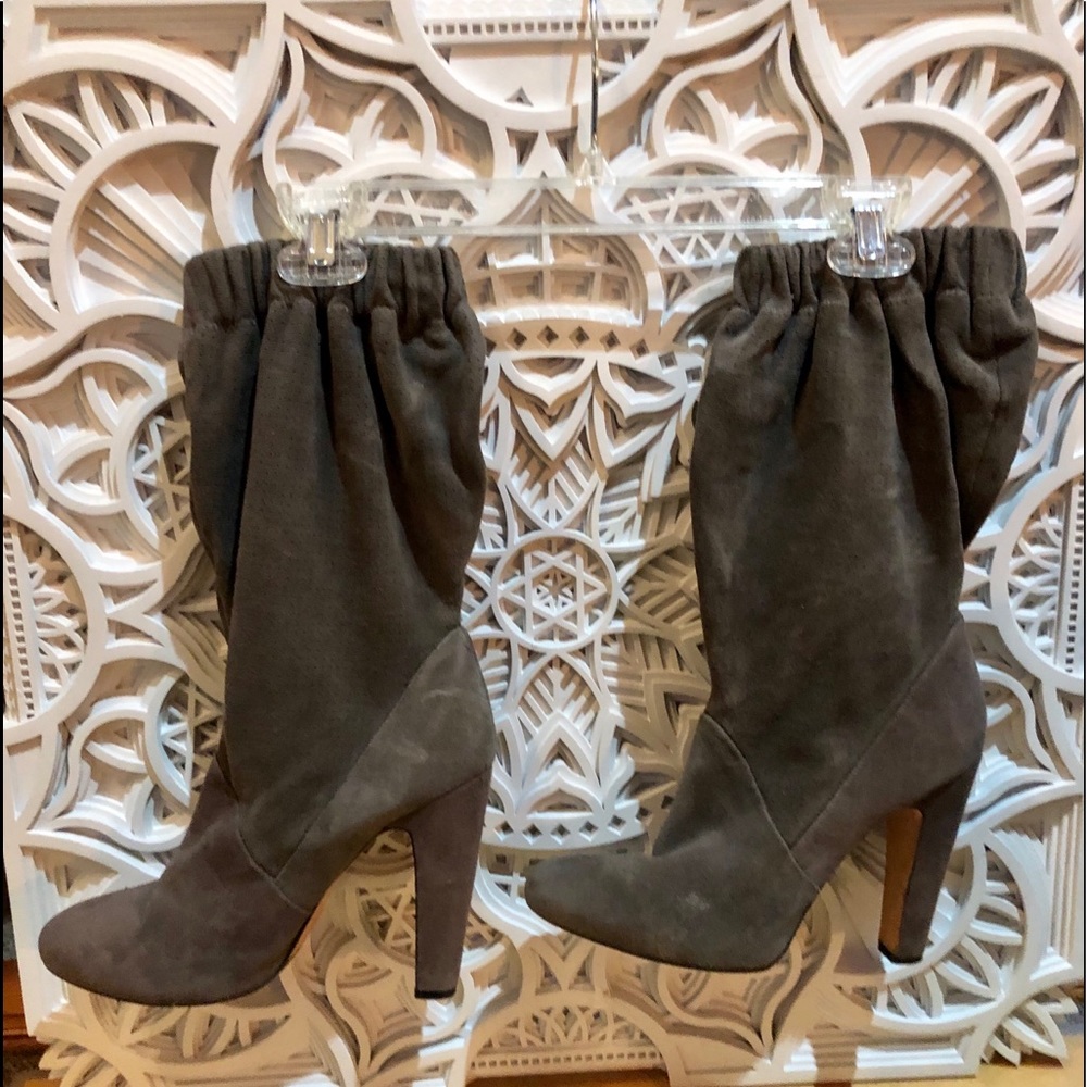 Aldo gray suede elastic calf slouch boots 🥰